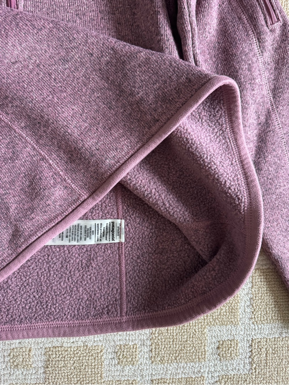 Patagonia Better Sweater 1/4 Zip Fleece Pullover Sweatshirt Light Violet Medium - Picture 7 of 17